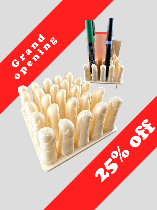 Ergonomic Finger Pen and Marker Holder – Unique Desk Organizer for Artists & Writers