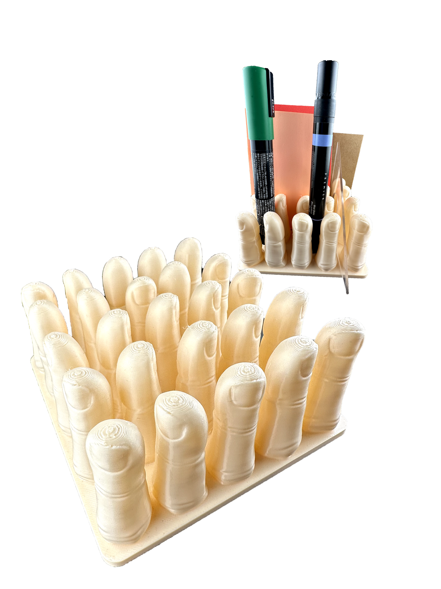 Ergonomic Finger Pen and Marker Holder – Unique Desk Organizer for Artists & Writers